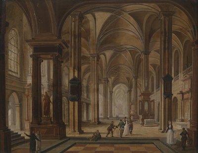 Kircheninterieur mit eleganten Personen von Christian Stocklin